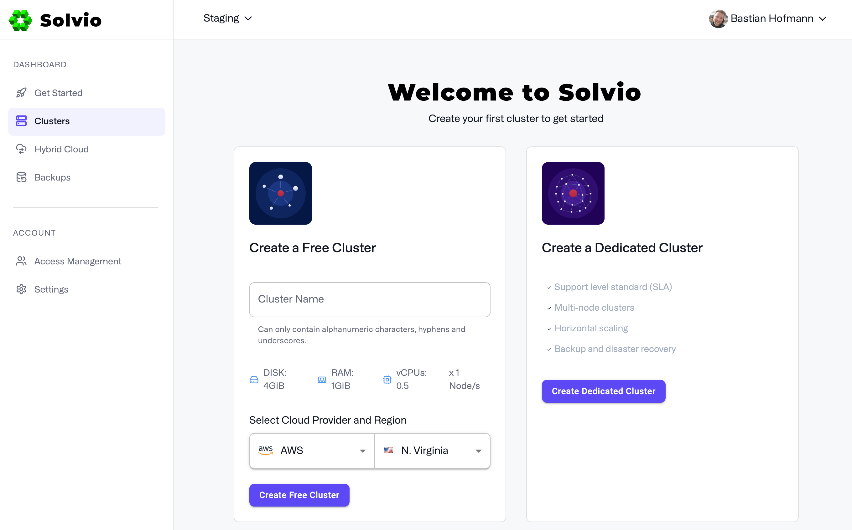 create a cluster