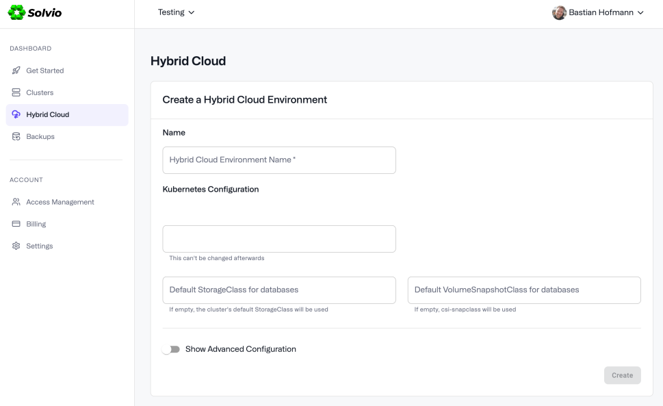 Create Hybrid Cloud Environment